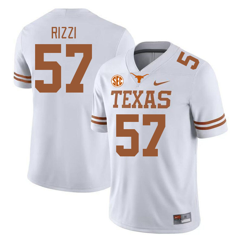 Texas Longhorns #57 Christian Rizzi SEC Conference College Football Jerseys Stitched Sale-White